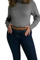 Ulla Popken Damen große Größen Übergrößen Plus Size Leder-Gürtel, echtes Leder, Wechselschnalle, Länge bis 155 cm marone 135 801998330-135