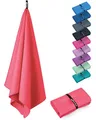 Fit-Flip Microfaser Handtücher - kompakt und leicht – für Reisen, Sport und Strand - Mikrofaser Handtuch schnelltrocknend – als Sauna und Badetuch groß (1x 100x50cm, Sunkist Coral)