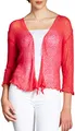 Caspar STJ022 leichte Damen Sommer Strickjacke mit 3/4 Arm, Farbe:Koralle, Größe:Einheitsgröße (36 bis 40)