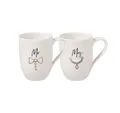 Villeroy & Boch Becher Statement Kaffeebecher Mr and Mrs 280 ml 2er Set, 2-tlg., Porzellan