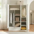 Kleiderschrank Finning 176x120x52 cm 1 Schublade Weiß [en.casa]