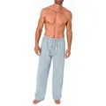 Normann Pyjama Herren Schlafanzug Hose lang kariert aus Baumwolle blau 52