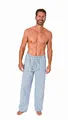 Normann Herren Schlafanzug Pyjama Hose lang kariert aus Baumwolle Schlafhose für Männer, Farbe:blau, Größe:52
