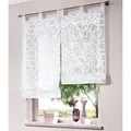 OTTO home Raffrollo Tanaro, mit Schlaufen, halbtransparent, Voile, Polyester, einseitig mit Schlingen-Motiv weiß 120 cm x 140 cm