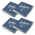 itenga Servietten Schön dass du da bist 30 x 30cm 3-lagig 80 Stück für Kommunion Konfirmation Hochzeit Taufe und andere Feiern (dunkelblau)