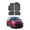 OMAC Gummi Fußmatten für Kia Picanto 2011-2017 Automatten Gummi Schwarz 4tlg