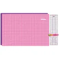 SEMPLIX Schneidematten Set - Schneideunterlage 90 x 60 cm (A1), Rollschneider Maxi 45 mm, Patchwork Lineal 60x15 cm (pink/lila)