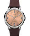 Timex Herren Analog Automatisch Armbanduhr mit einem Lederband Marlin Automatisch