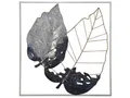 Elegante Wanddekoration schwarz/grau/gold Blattform Rhenium