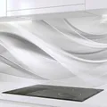 Rodnik Küchenrückwand – monolithische ABS-Platte mit Direktdruck, formstabil und langlebig. Große Motivauswahl (Silver Waves, 60x200 cm)