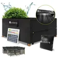 Juskys Gartenmöbel-Schutzhülle CoverSafe Pro (1-St), 4,00 m2, Abdeckplane mit Lüftungsschlitz, wasserdicht und winterfest schwarz 200 cm x 200 cm x 90 cm