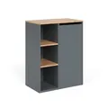 Vicco Badschrank Viktor, Anthrazit/Goldkraft Eiche, 68 x 88.2 cm, mit offenen Regalen und Wäschekorb, mit integriertem Wäschekorb zur diskreten Aufbewahrung