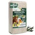 napfpower Hanfeinstreu (14 kg) mit Eukalyptus für Hühner, Kleintiere & Pferde – staubarmes Hanfstreu für Hühner & Pferde – extrem saugfähiges & kompostierbares Hanf Einstreu für Tierställe