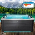 BRAST Whirlpool MSpa Oslo mit Fester Außenwand | LED-Beleuchtung mit 20 einstellbaren Farben für 6 Personen | 160x160x65cm | 120 Massagedüsen | Ganzjähriger Einsatz Winterfest | In & Outdoor Pool