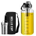 Trinkflasche Glas 1.5L mit Teesieb – Auslaufsichere Glas Wasserflasche, Wasse...