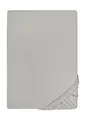 biberna Feinjersey Spannbettlaken 90x200 - 100x200 cm grau | 100% Baumwolle Spannbetttuch für Einzelbetten | Atmungsaktiv, Bügelfrei & mit Rundumgummizug | OEKO-TEX zertifiziert | Modell 0077144