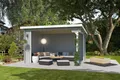LASITA MAJA Gartenhaus Unterstand/Lounge Buffalo 380, BxT: 400x324 cm, Unterstand / Lounge 28mm, Fundamentmass 3800x2750, Lichtgrau