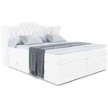 Altdecor Boxspringbett, Weiß Hochglanz, Holzwerkstoff, Höhe ca. 20 cm, 180x200 cm, Schlafzimmer, Betten, Boxspringbetten