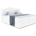 BOXSPRINGBETT VILA KING - 180x200 - H3/H4 - Weiß Hochglanz