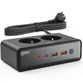 Mehrfachsteckdose mit USB 65W Steckdosenwürfel 4000W Steckdosenleiste Überspa...