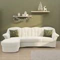 Ecksofa DOMO COLLECTION "FLORES Schlafsofa, 233x142x86 cm, L-Form", beige (creme), B:233cm H:86cm T:142cm