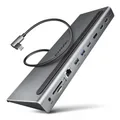 AXAAXAGON HMC-4KX3 Docking Station, USB-C 5Gbps, 3x USB-A, 2x HDMI, DP, RJ-45, SD/mSD, audio, PD 10