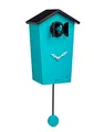 KOOKOO Birdhouse Petrol, Moderne Kuckucksuhr mit Pendel, Design Wanduhr mit 12 Vogelstimmen oder Kuckuck, Aufnahmen aus der Natur