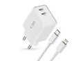 TECH PROTECT C35W USB-Ladegerät (3500 mA, Set mit Ladegerät und Kabel, Set mit Ladegerät und Kabel, 35W Schnellladegerät mit Dual-USB-C und Kompatibel mit iPhone (Kabel)