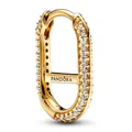 PANDORA Schmuck Single Creole Link-Ohrring Goldfarben Pavé Weiß 269682C01