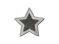 Bügelbild Applikation Aufnäher Patch Flicken Stern silber grau 4,0 cm