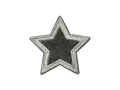 Bügelbild Applikation Aufnäher Patch Stern silber grau 4,0 cm #MQ-151
