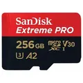SANDISK Extreme PRO R200/W140 microSDXC    256GB Kit, UHS-I U3, A2, Class 10