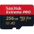 Sandisk Extreme PRO - microSDXC 256GB + SD Adapter - Speicherkarte - schwarz