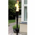 Krause & Sohn Gartenfackel Metall, Stabfackel mit Lampenölbetrieb, Fackel, Dekofackel (2, Schwarz)