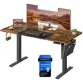 SONGMICS Höhenverstellbarer Schreibtisch elektrisch 140cm mit 4 Höhen - Braun/Schwarz