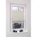 Liedeco Plissee Klemmfix Thermo, verdunkelnd, ohne Bohren, verspannt, Klemmfix beige 80 cm x 130 cm