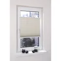 Liedeco® Thermo Plissee verspannt mit Klemmträger / 80 x 130 cm beige/lichtundurchlässig verdunkelnd Blickdicht stufenlos verstellbar und energiesparend/leichte Innen-Montage ohne Bohren
