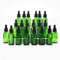 YIZHAO Pipettenflasche 30ml Grün, Apothekerflasche mit Pipette Glas, für Ätherisches Öl, Aromatherapie, Massage, Düfte, Labor, Kosmetik, Reisen – 24 Pcs