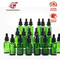Pipettenflasche 30ml Grün Glas für Ätherisches Öl, Aromatherapie 24 Pcs