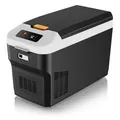 Brandson Kompressor Kühlbox elektrisch, bis – 22°C, ECO Modus, für Auto & Haus, 27 l, 12–24 V Auto/ 230 V, Batteriewächter, zwei Fächer, Gemüsefach