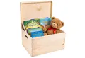Creative Deco Aufbewahrungsbox mit Deckel XXL groß 40x30x24 cm Erinnerungsbox Baby Holzbox