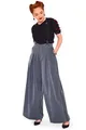 Voodoo Vixen Damen Hose Khloe Vintage High Waist Marlenehose (L, Grau meliert)