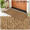 ANRO Fußmatte Türvorleger Schmutzfangmatte JUMBY, eckig, Höhe: 8 mm, Weich - Streifen Größe 50x100cm beige 50 cm x 100 cm x 8 mm