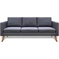 vidaXL Sofa 3-Sitzer Stoff Dunkelgrau