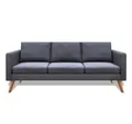 vidaXL Sofa, 3-Sitzer Stoff Dunkelgrau