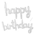 Happy Birthday Ballon,Silber Folienballon Happy Birthday Girlande Deko,Happy Birthday Luftballon Banner für Birthday Party Dekoration,Kinder Männer Frauen