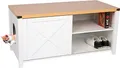 needs&wants® Katzenschrank groß für Katzentoilette XXL aus Holz mit Schuhschrank Sitzkommode, Katzenklo-Schrank Kommode, Design Katzenhaus Toilette Klo, 110 x 50 x 53 cm, weiß braun