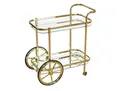 Mid.you Servierwagen, Messing, Metall, Glas, Uni, 73x74x38 cm, Flaschenfach, Esszimmer, Barmöbel, Barwagen