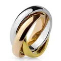 Bungsa Ring Tricolor Rollring aus Edelstahl für Damen (49 (15.6))