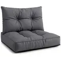 Amazinggirl Sitzkissen Polster für Gartenmöbel - Lounge Kissen Outdoor schwarz Set: 50x50 cm und 40x50 cm